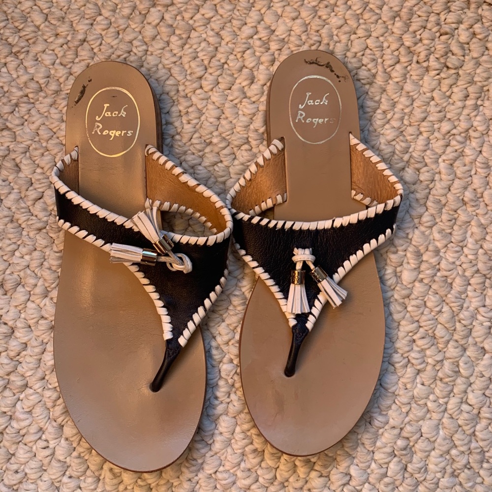 Navy Blue & White Jack Rogers Sandals